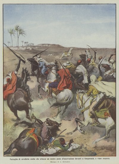 Arab Cavalry Patrol Attacks Our Observation Post in Front of Gargaresch and is Repelled by Achille Beltrame